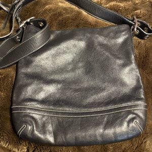 Black leather Coach purse